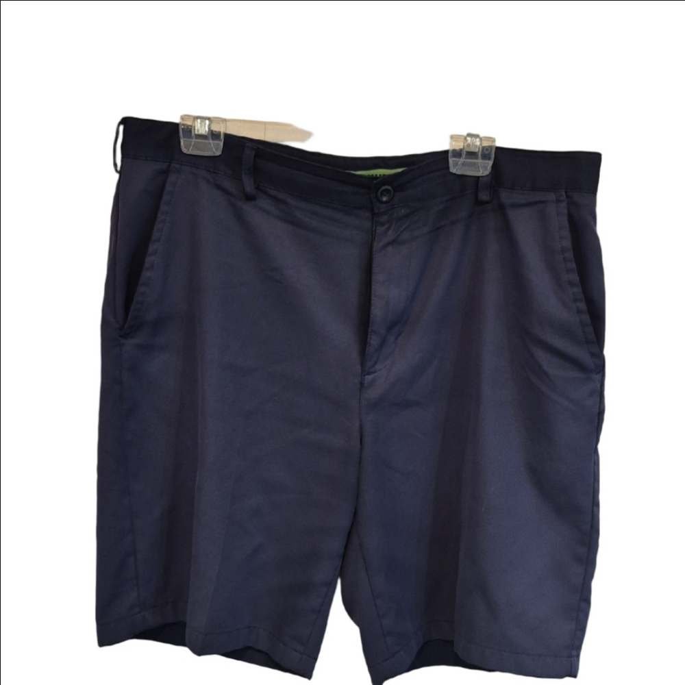 Izod Men's Dark Blue Flat Front Golf Shorts 9 1/2